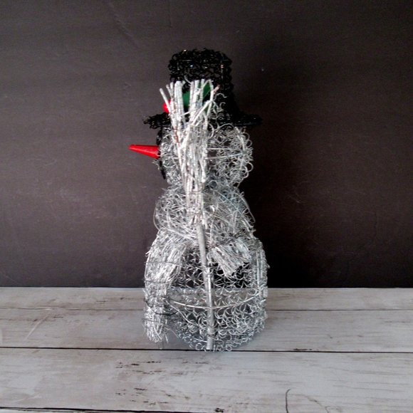 Wire mesh snowman candle holder - 15" tall - Picture 9 of 11